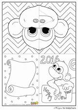 Monkey Pop Card Template Colouring Templates Kiddycharts Cards Birthday Year Chinese Coloring Pages sketch template