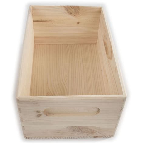 wooden open decorative storage boxes  sizes small  large pinewood crate ebay