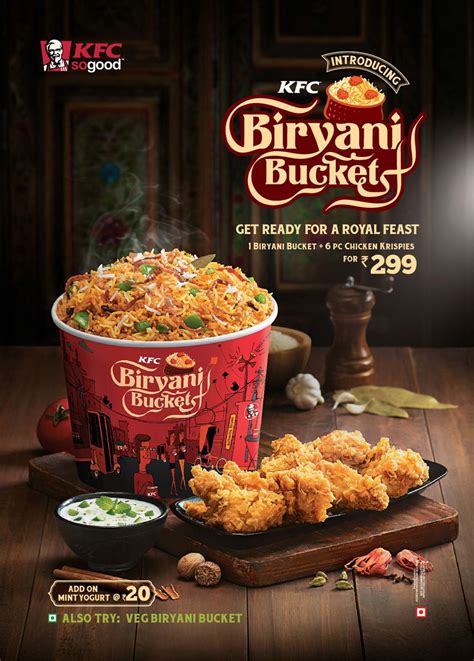 advertisings kfc biryani bucket food menu design food advertising