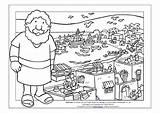Coloring Bible Town Capernaum sketch template