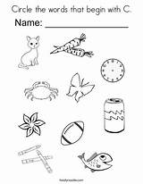 Words Circle Begin Coloring Letter Worksheets Activities Kindergarten Beginning Phonics Sounds Pages English Ll Printable Preschool Alphabet Kids Letters Twistynoodle sketch template