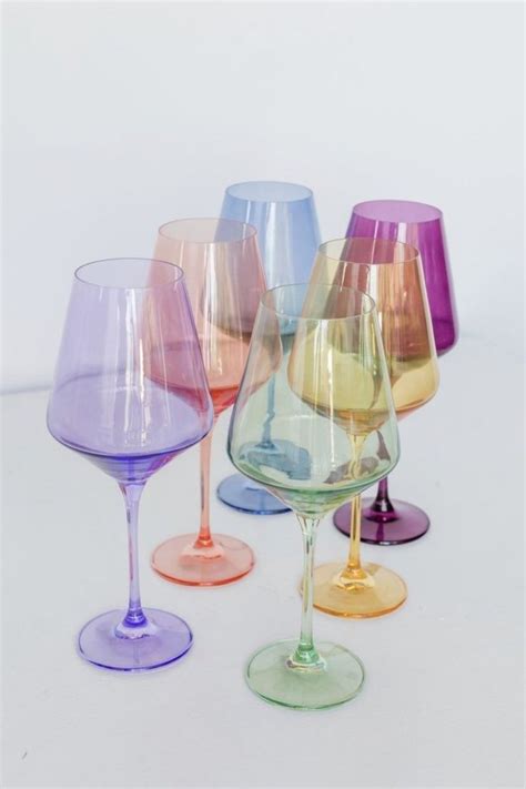 Estelle Colored Wine Stemware Set Of 6 {mixed Set} Colored