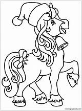 Christmas Coloring Pages Pony Horse Charming Costume Angel Little Girl Printable Color Clipartkey sketch template