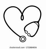 Stethoscope Heart Shape Vector Vectors Shutterstock Nurse Premium Per Low Find sketch template