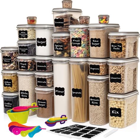largest set   pc food storage containers  container set shazo airtight dry food space