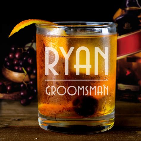 name underlined groomsmen whiskey glass personalized by kate