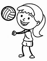 Jugando Voleibol Nina sketch template