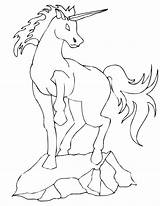 Unicorn Coloring Pages Eenhoorn Licorne Dessin Colorier Coloriage Kids Un Drawing Animal Une Fun Standing Rocks Cheval Printable Print Library sketch template