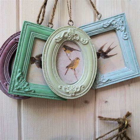 lovely hanging mini photo frames shabby vintage chic gift oval square