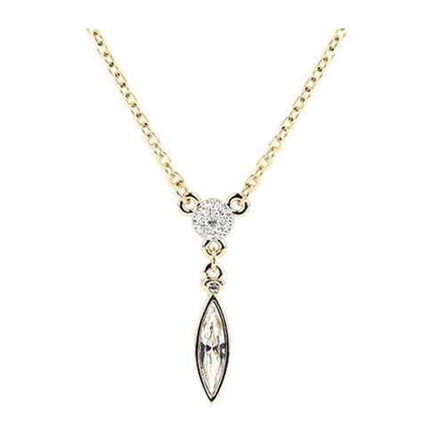 swarovski swarovski clear crystal jewelry ivory   necklace pendant gold