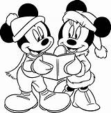 Disney Coloring Pages Christmas Mickey Mouse Mini Characters Printable Color Sheets Cartoon Colouring Print Winter Drawing sketch template