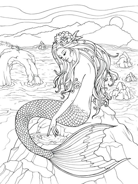 detailed mermaid coloring pages  getdrawings