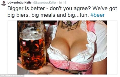 feminist group slams lowenbrau keller campaign for using well endowed waitresses daily mail online