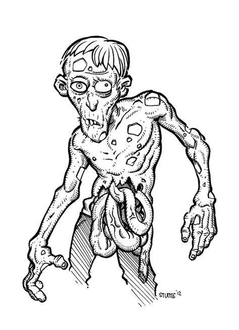 cartoon zombie  stutte  deviantart monster coloring pages disney
