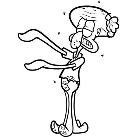 squidward zombie coloring page birthday coloring pages super
