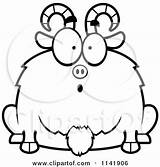 Goat Surprised Clipart Chubby Cartoon Thoman Cory Vector Outlined Coloring Royalty Fat sketch template