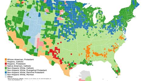which religion dominates every county in the united states big think