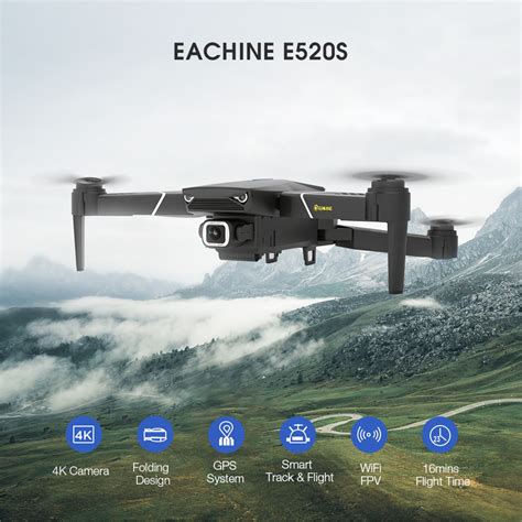 eachine es wifi fpv  kp hd camera mins flight time foldable rc drone quadcopter