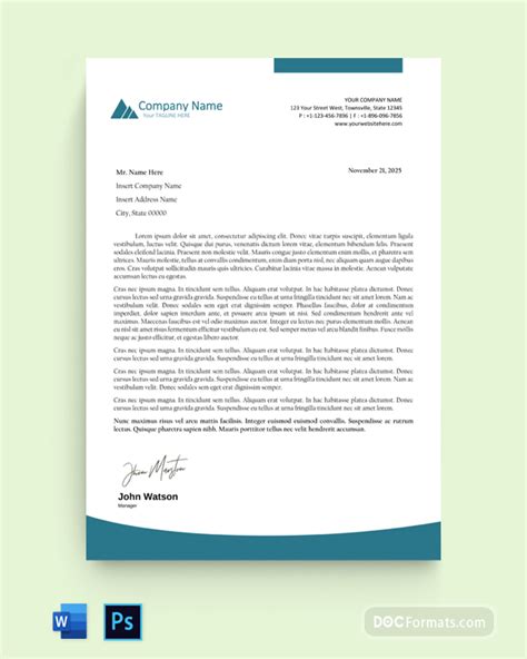 simple small business letterhead template  formats docformats