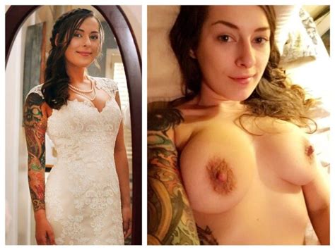 tattooed bride dressed undressed boobspussyassman