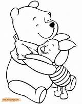 Pooh Piglet Winnie Coloring Pages Friends Disneyclips Hugging Disney sketch template