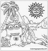 Sunny Banana Minion Pages Plantation Stifling Coloring Color sketch template