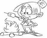 Camping Camp Coloring Pages Fire Roasting Marshmallow Over Printable Girl Book sketch template