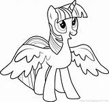 Twilight Sparkle Coloring Pages Pony Little Princess Alicorn Color Printable Getcolorings Friendship Coloringpages101 Magic sketch template