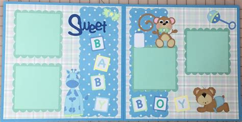 baby boy premade scrapbook pages sweet baby boy etsy scrapbooking