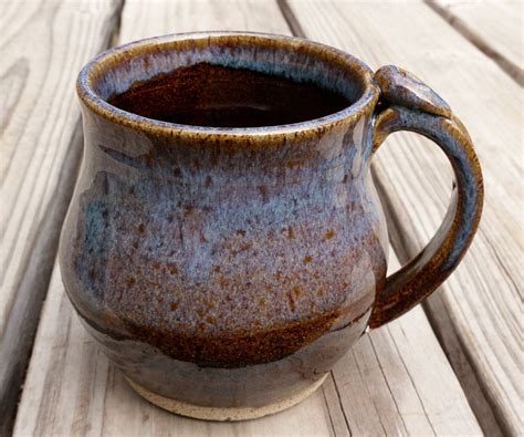 handmade ceramic coffee mug tea cup brown   throwingshop