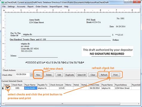 easy   draft check software prints pre approved check drafts