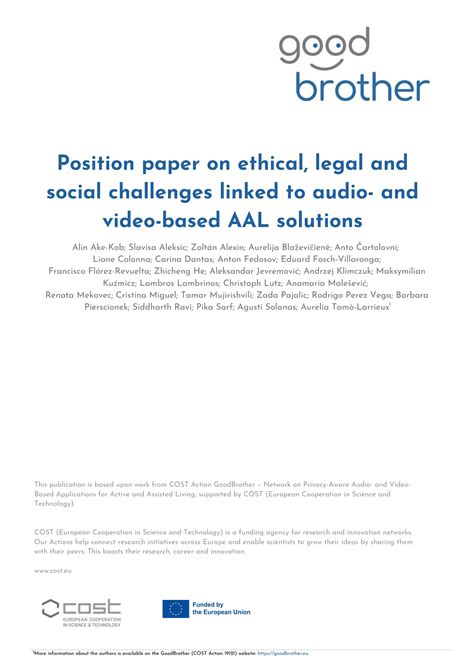 position paper  ethical legal  social challenges linked  audio