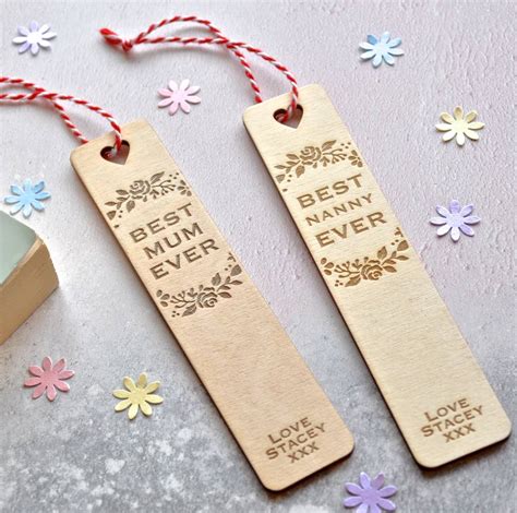 personalised floral best mum bookmark by sweet pea design