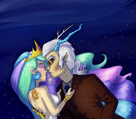 celestia and discord by quinepeather on deviantart