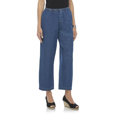 basic editions womens elastic waist denim jeans shop    shopping earn points
