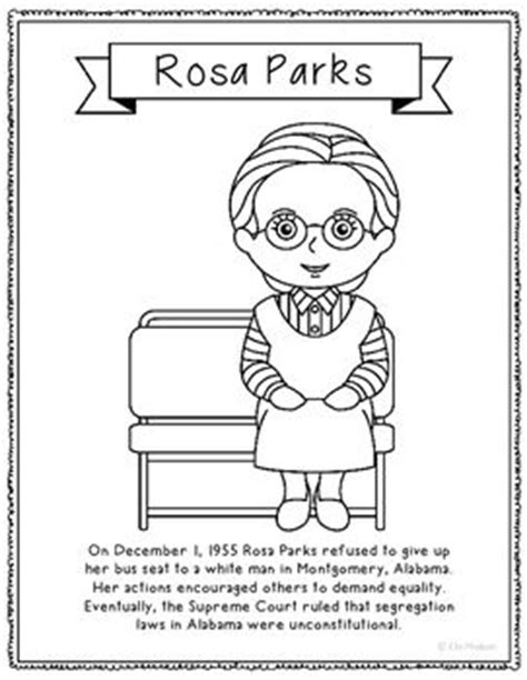 rosa parks biography  coloring pages  pinterest