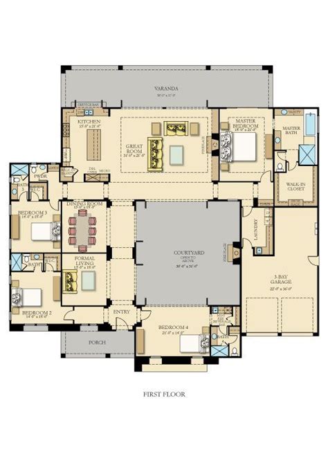 important concept  bedroom courtyard floor plan amazing concept