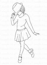 Dance Coloring Pages Dancer Tap Girl Drawings Dancing Stamps Digital Getcolorings Printable sketch template