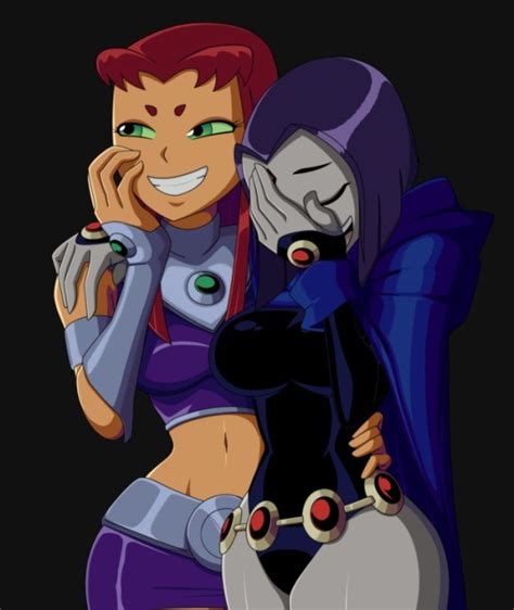 Starfire And Raven Laughing Reactionpic