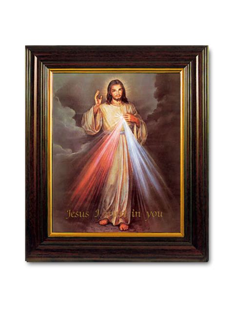 divine mercy mahogany framed picture catholic devotionals piety stall
