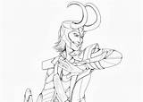 Loki Superhero sketch template