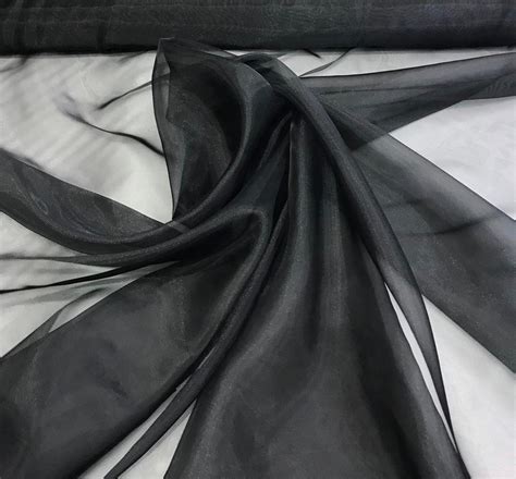 polyester organza  wide beautiful black organza fabric sold   yard