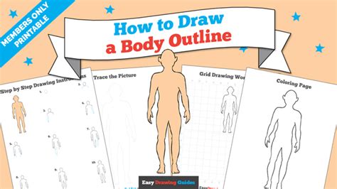 draw  body outline  easy drawing tutorial