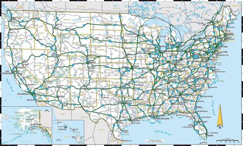 printable united states map  highways printable  maps