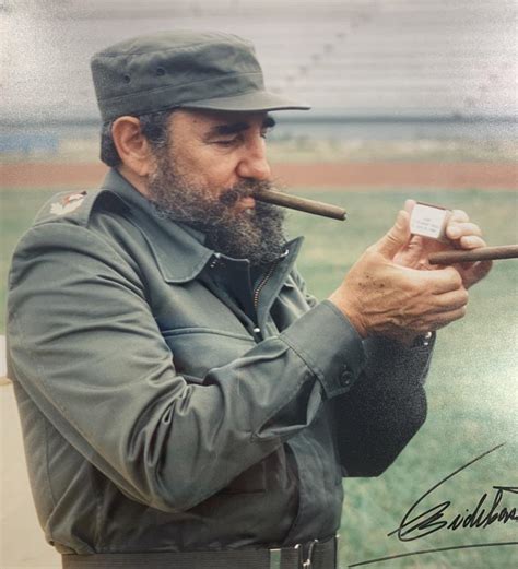 rare fidel castro signed original photo 1983 cuban cigar psa mint 9