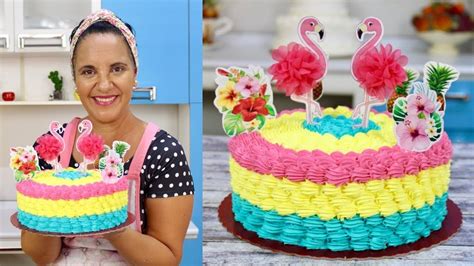 decoraÇÃo de bolo com bico 21 flamingo chef lÉo oliveira youtube