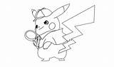 Pikachu Detective sketch template