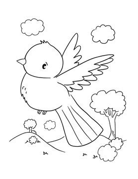 bird  flower coloring pages images stock