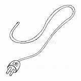 Stromkabel Cord Electrical Stecker Veranschaulichung Elektrokabel Handgezogenes Gekritzel Einfaches Nut Abbildung Gadget sketch template