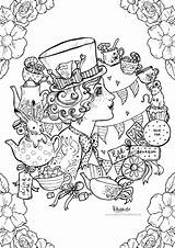 Coloring Adult Alice Colouring Pages Wonderland Hatter Mad Steampunk Victorian Gothic Tattoo Adults Pdf раскраски Disney Printable Vk Sheets Color sketch template